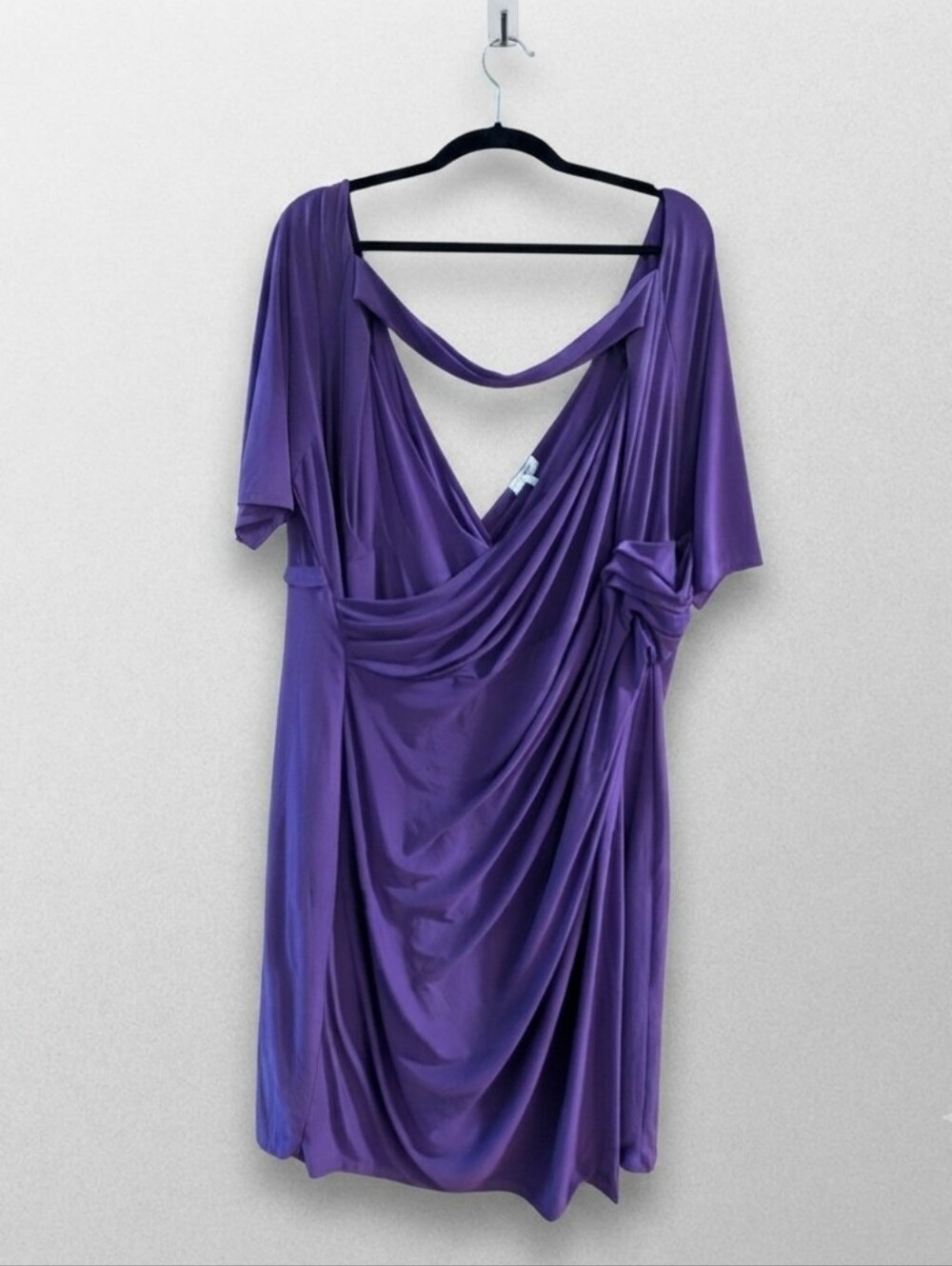 Kiyonna 4X Faux Wrap Purple Dress